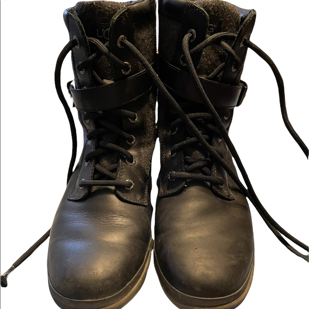 UGG Black & Grey Kesey Lace Up Boots
